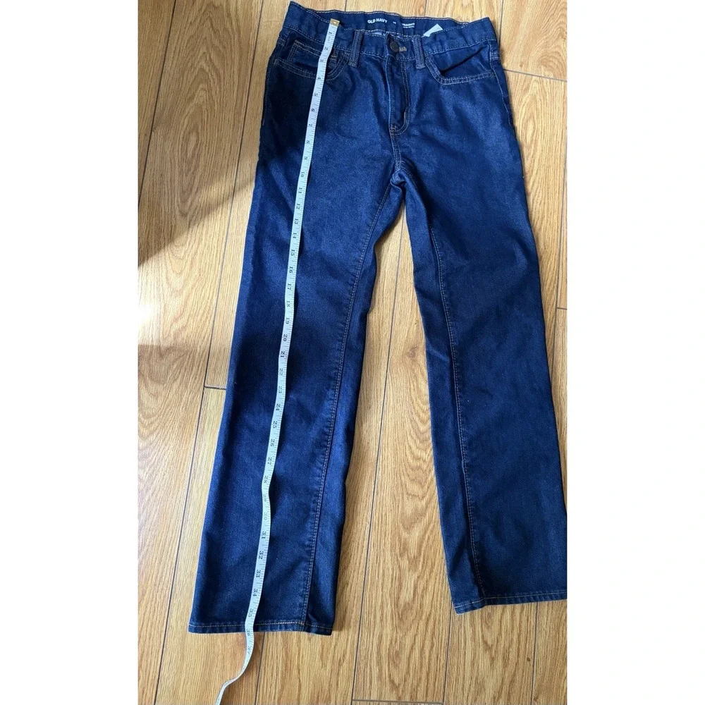 Lot of 2 Old Navy Boys Size 12 Straight Jeans BuiltInTough Adjustable Waist Blue